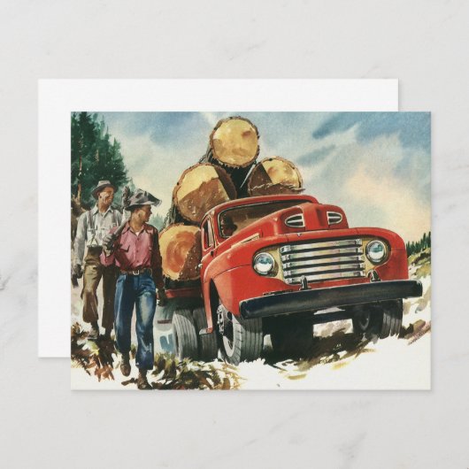Vintages Geschäft, LKW-Logging mit Lumberjacks (Vorne/Hinten)
