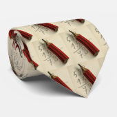 Vintages Geschäft, Math-Gleichung mit Rotem Stift Krawatte (Gerollt)