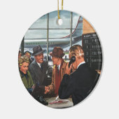 Vintages Geschäft, Mitarbeiter am Ticketschalter Keramikornament (Links)