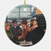 Vintages Geschäft, Mitarbeiter am Ticketschalter Keramikornament (Hinten)