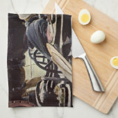 Vintages Geschäft, Ölplattform auf dem Ozean Geschirrtuch (Viertel Falte)