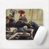 Vintages Geschäft, Ölplattform auf dem Ozean Mousepad (Mit Mouse)