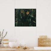 Vintages Geschäft, Polizist auf Notruftelefon Poster (Küche)