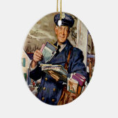 Vintages Geschäft, Postbote Keramikornament (Rechts)