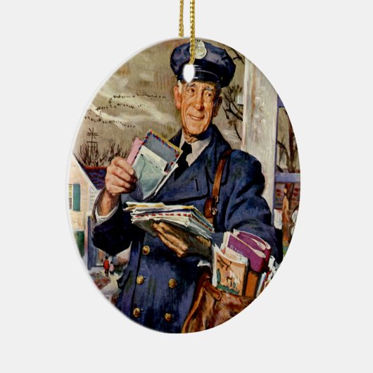 Vintages Geschäft, Postbote Keramikornament (Rechts)