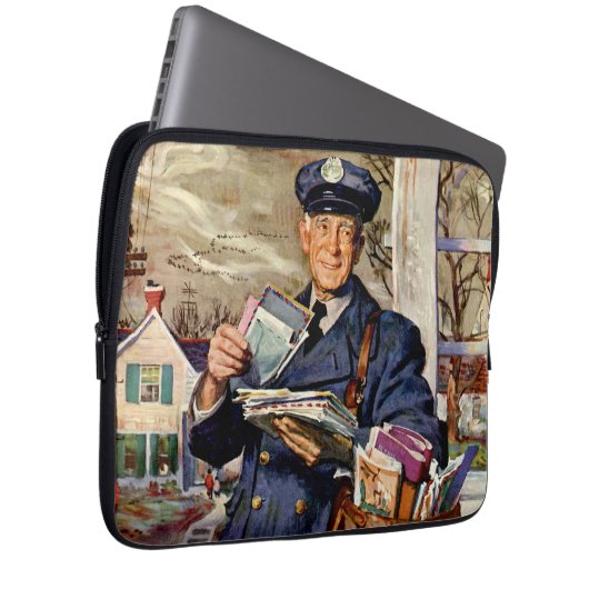 Vintages Geschäft, Postbote Laptopschutzhülle (Vorne Rechts)