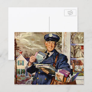 Vintages Geschäft, Postbote Postkarte
