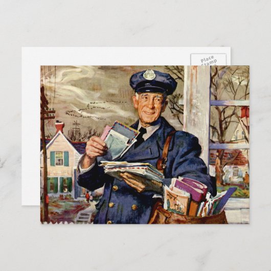 Vintages Geschäft, Postbote Postkarte (Vorne/Hinten)