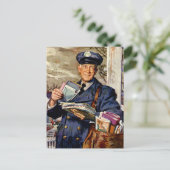 Vintages Geschäft, Postbote Postkarte (Stehend Vorderseite)