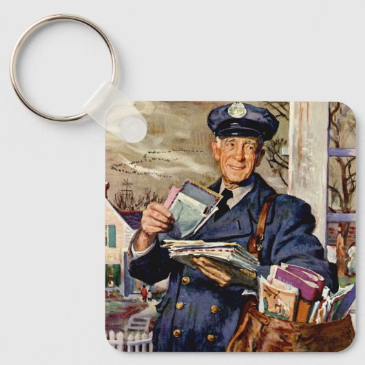 Vintages Geschäft, Postbote Schlüsselanhänger (Vorderseite)