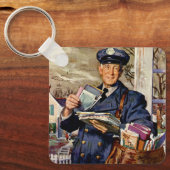 Vintages Geschäft, Postbote Schlüsselanhänger (Vorderseite)