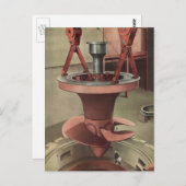 Vintages Geschäft, Riesenwasserturbinenenergie Postkarte (Vorne/Hinten)