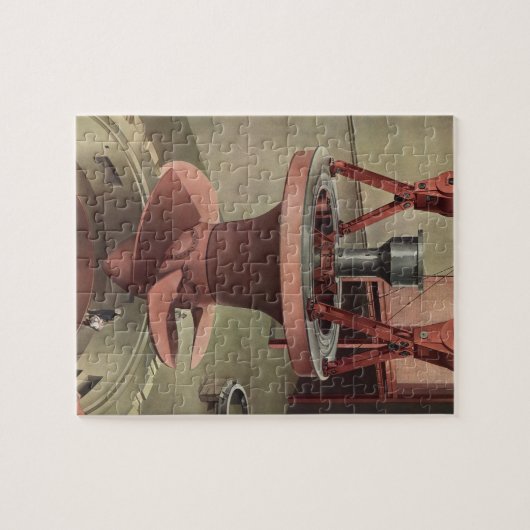 Vintages Geschäft, Riesenwasserturbinenenergie Puzzle (Horizontal)