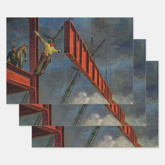 Vintages Geschäft, Stahlarbeiter Geschenkpapier Set (Set)