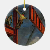 Vintages Geschäft, Stahlarbeiter Keramik Ornament (Hinten)