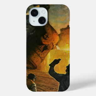 Vintages Geschäft, Stahlindustrie iPhone 15 Hülle