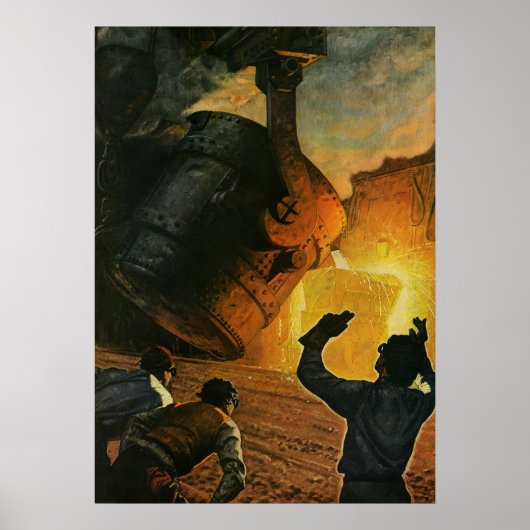 Vintages Geschäft, Stahlindustrie Poster (Vorne)