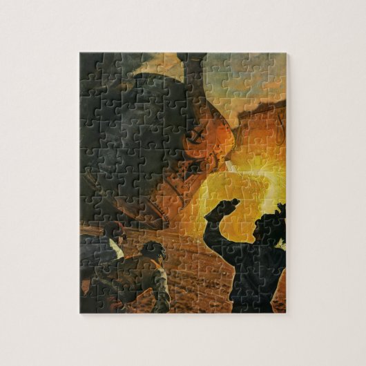 Vintages Geschäft, Stahlindustrie Puzzle (Vertikal)