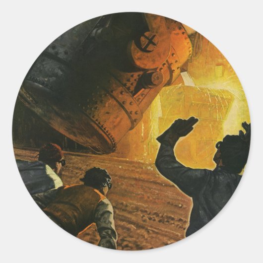 Vintages Geschäft, Stahlindustrie Runder Aufkleber (Vorderseite)