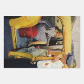 Vintages Geschäft, Taxifahrerin Frau Fluggast Geschenkpapier Set (Vorderseite)