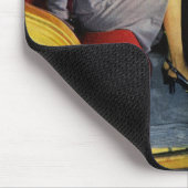 Vintages Geschäft, Taxifahrerin Frau Fluggast Mousepad (Ecke)
