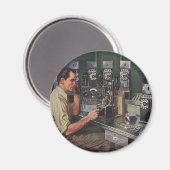 Vintages Geschäft, Telefonreparateur Magnet (Vorderseite/Rückseite)