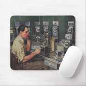 Vintages Geschäft, Telefonreparateur Mousepad (Mit Mouse)