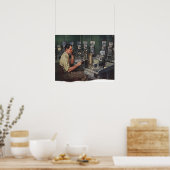 Vintages Geschäft, Telefonreparateur Poster (Küche)