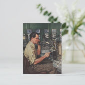 Vintages Geschäft, Telefonreparateur Postkarte (Stehend Vorderseite)