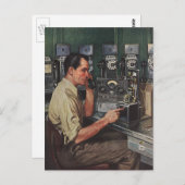 Vintages Geschäft, Telefonreparateur Postkarte (Vorne/Hinten)