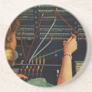 Vintages Geschäft, Telefonschalter Getränkeuntersetzer