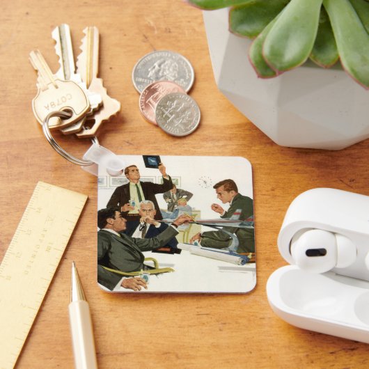 Vintages Geschäft, Treffen der Führungskräfte Schlüsselanhänger (Schreibtisch)