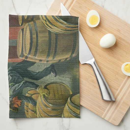 Vintages Geschäft, Weinherstellung Weinkeller Geschirrtuch (Viertel Falte)