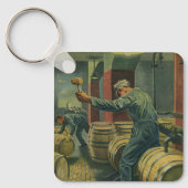 Vintages Geschäft, Weinherstellung Weinkeller Schlüsselanhänger (Vorderseite)