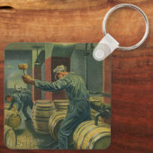 Vintages Geschäft, Weinherstellung Weinkeller Schlüsselanhänger (Rückseite)