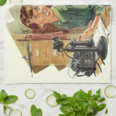 Vintages Geschäftsbüro, Vorstandsvorsitzender und  Geschirrtuch (Gefaltet)