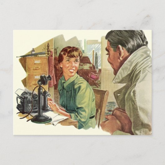 Vintages Geschäftsbüro, Vorstandsvorsitzender und Postkarte (Vorderseite)