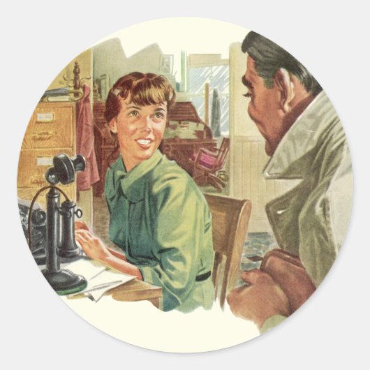 Vintages Geschäftsbüro, Vorstandsvorsitzender und Runder Aufkleber (Vorderseite)