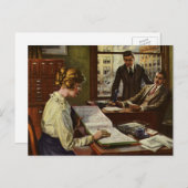 Vintages Geschäftstreffen, Büro mit Führungskräfte Postkarte (Vorne/Hinten)
