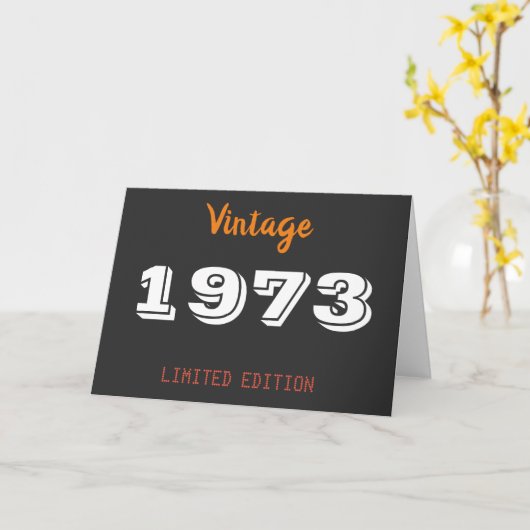 Vintages Geschenk 1973 Limited Edition 53. Geburts Karte (Gelbe Blume)