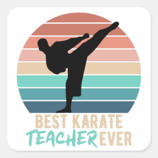 Vintages Geschenk für den besten Karate-Lehrer Quadratischer Aufkleber