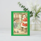 Vintages Geschenk für den Weihnachtsmann Feiertagspostkarte (Stehend Vorderseite)