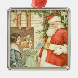 Vintages Geschenk für den Weihnachtsmann Ornament Aus Metall