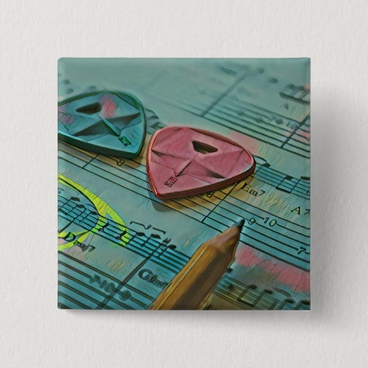 Vintages Geschenk für Gitarrist Button (Vorderseite)
