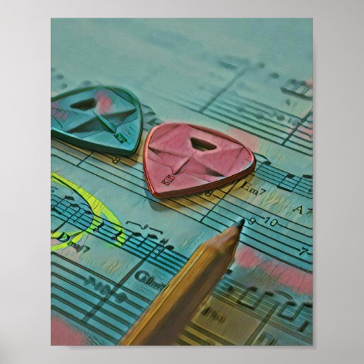 Vintages Geschenk für Gitarrist Poster (Vorne)