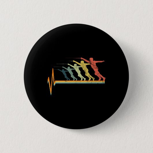 Vintages Geschenk für Herzschlag Liebe Button (Vorderseite)