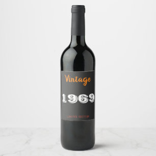 Vintages Geschenk in limitierter Auflage von 1969 Weinetikett