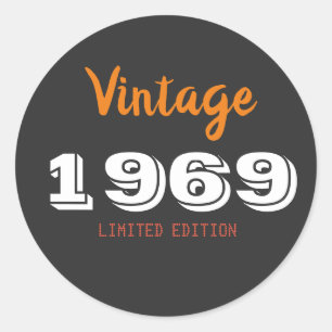 Vintages Geschenk von 1969 Runder Aufkleber