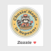 Vintages Geschenk von Nepean Ontario Raccoon Aufkleber (Blatt)