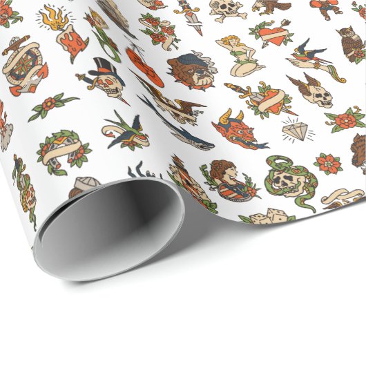 Vintages Geschenkpapier (Rolleneckpunkt)